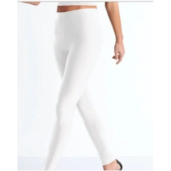 Shan Canada Leggings White Italian Fabric Stretchy Retail $258 NWOT Size 6 - Picture 1 of 7